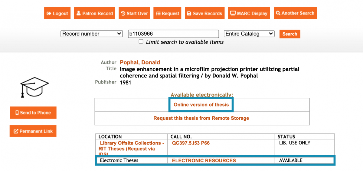 rit library thesis