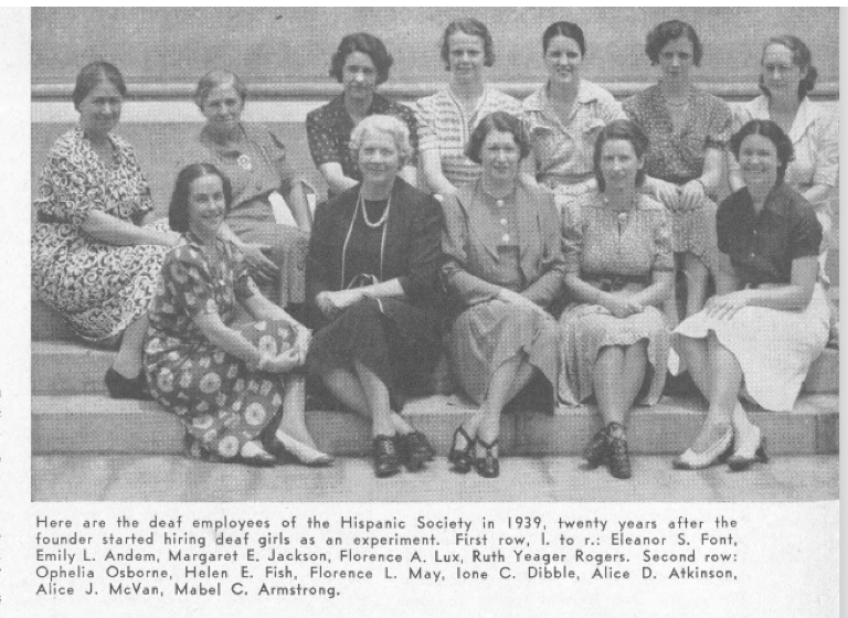 NYC Photograph of Deaf Women Employees at Hispanic Society in NYC