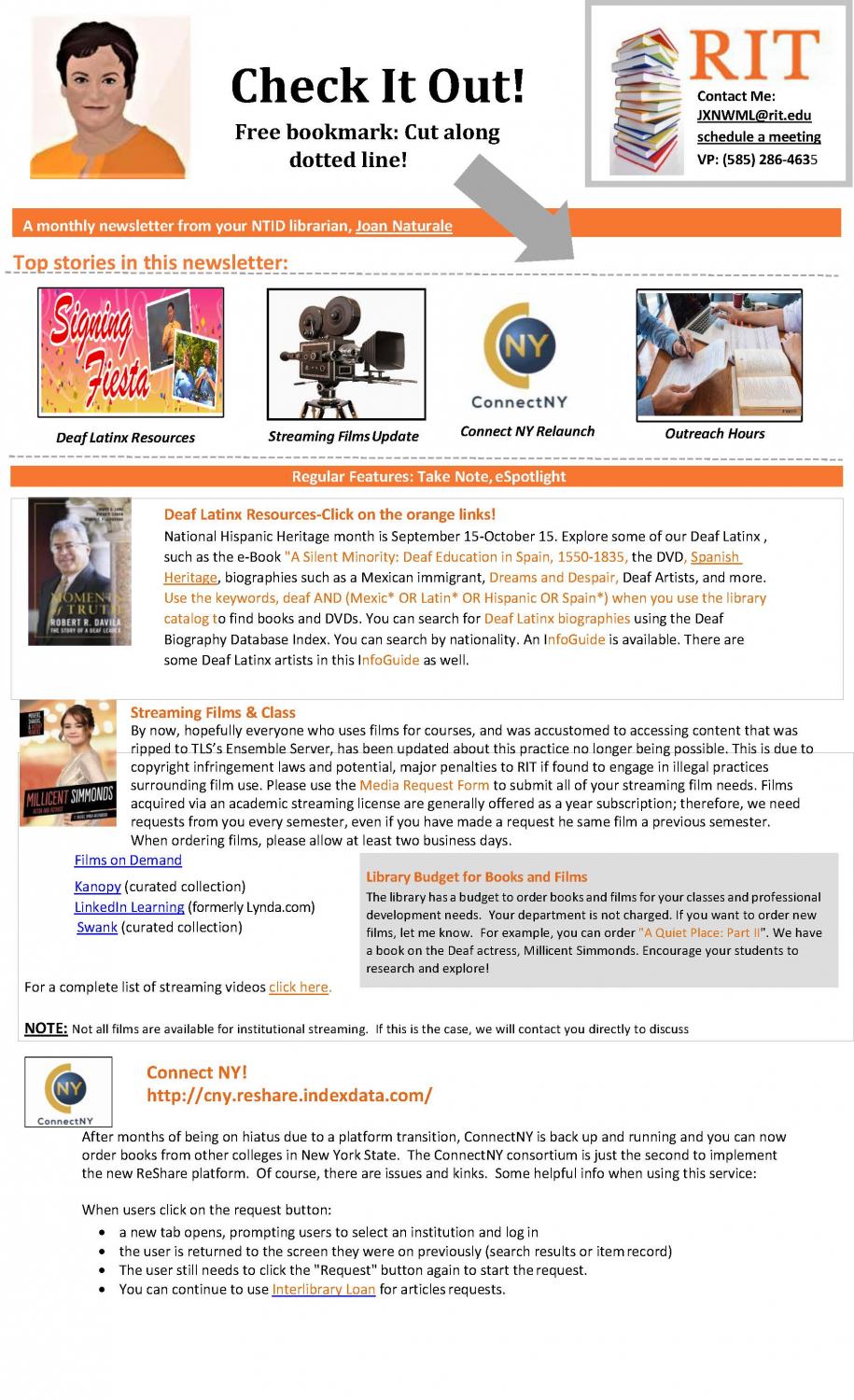 Page 1 NTID Library Newsletter